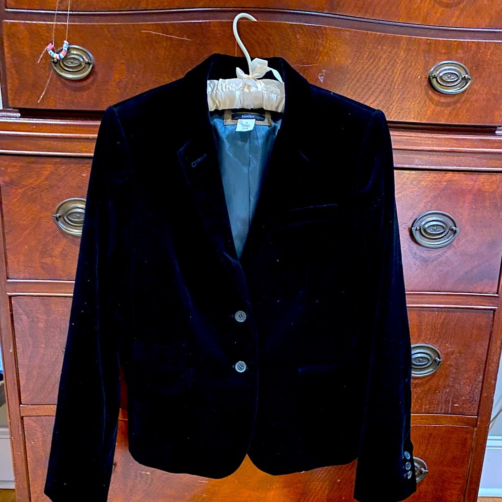 J Crew black velvet blazer.  Size 10.